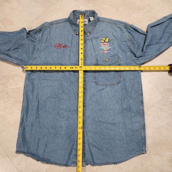 VTG Jeff Gordon #24 NASCAR Racing Competitors View Mens XL Denim Button Up Shirt - Picture 8 of 11